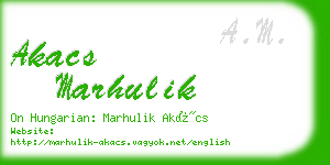 akacs marhulik business card